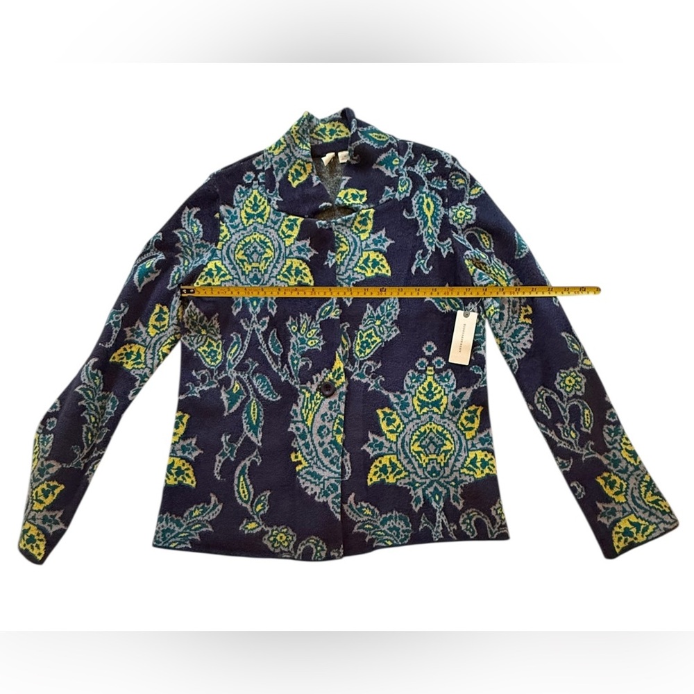 Anthropologie Women’s Floral Blue Yellow Patterned Jacket XS NWT - Picture 11 of 16